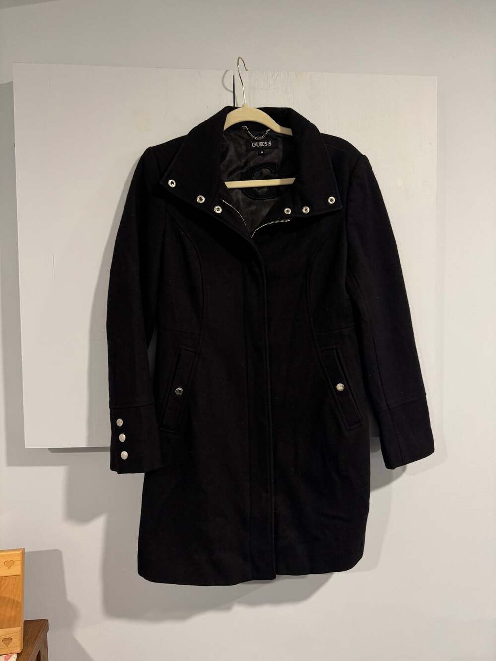Guess Trench Coat Black Size Medium